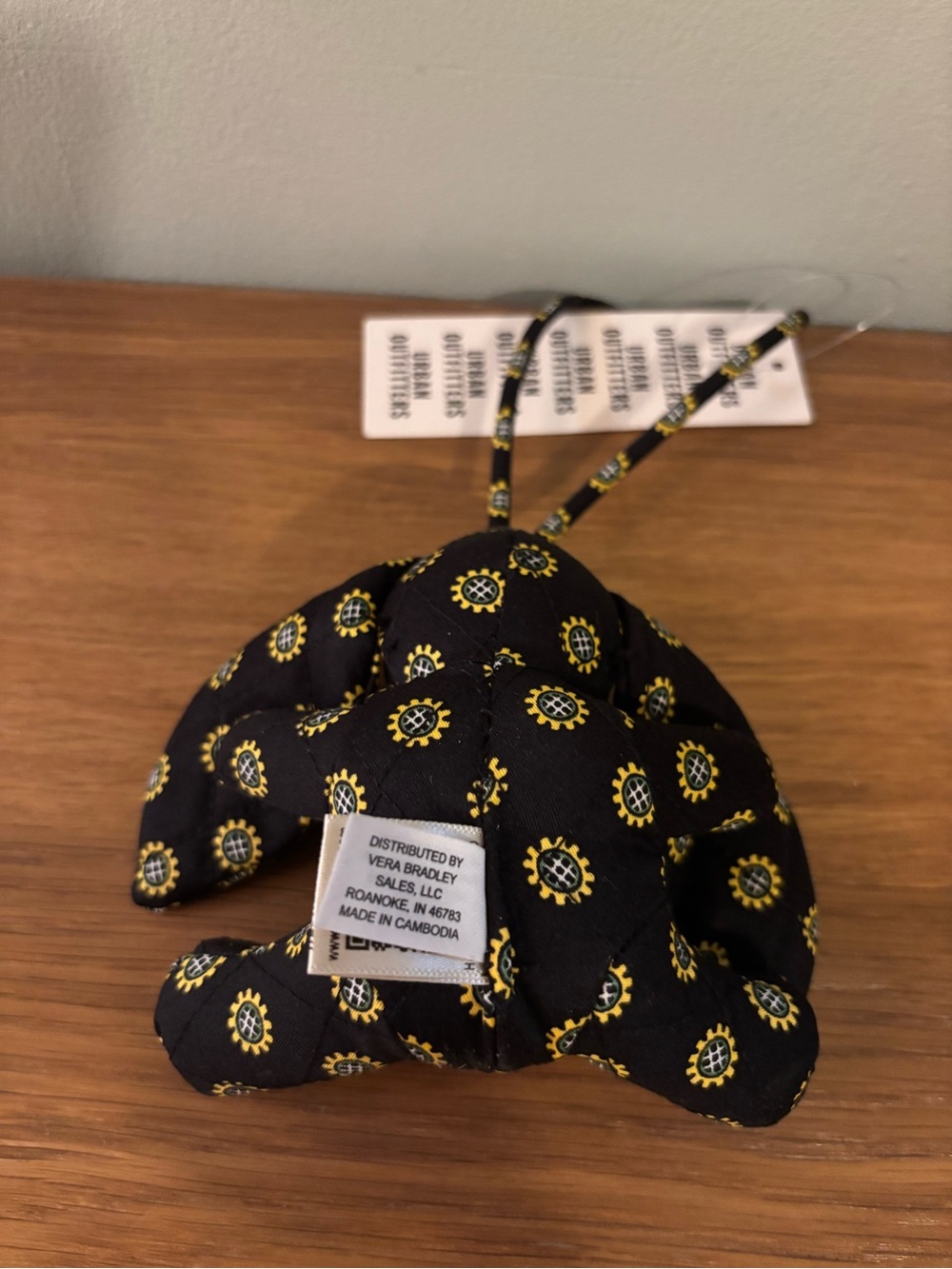 Vera Bradley UO Exclusive 3D Bunny Bag Charm retired patterned yellow sunflowers - Picture 7 of 12